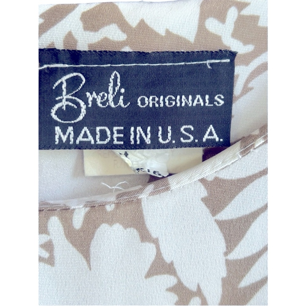 Breli Originals white/tan vintage dropwaist dress Sz 16 - Picture 5 of 5